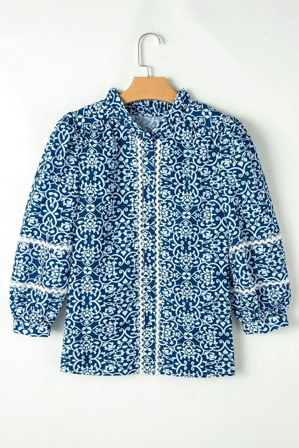 Blue floral button-up shirt - Love Salve